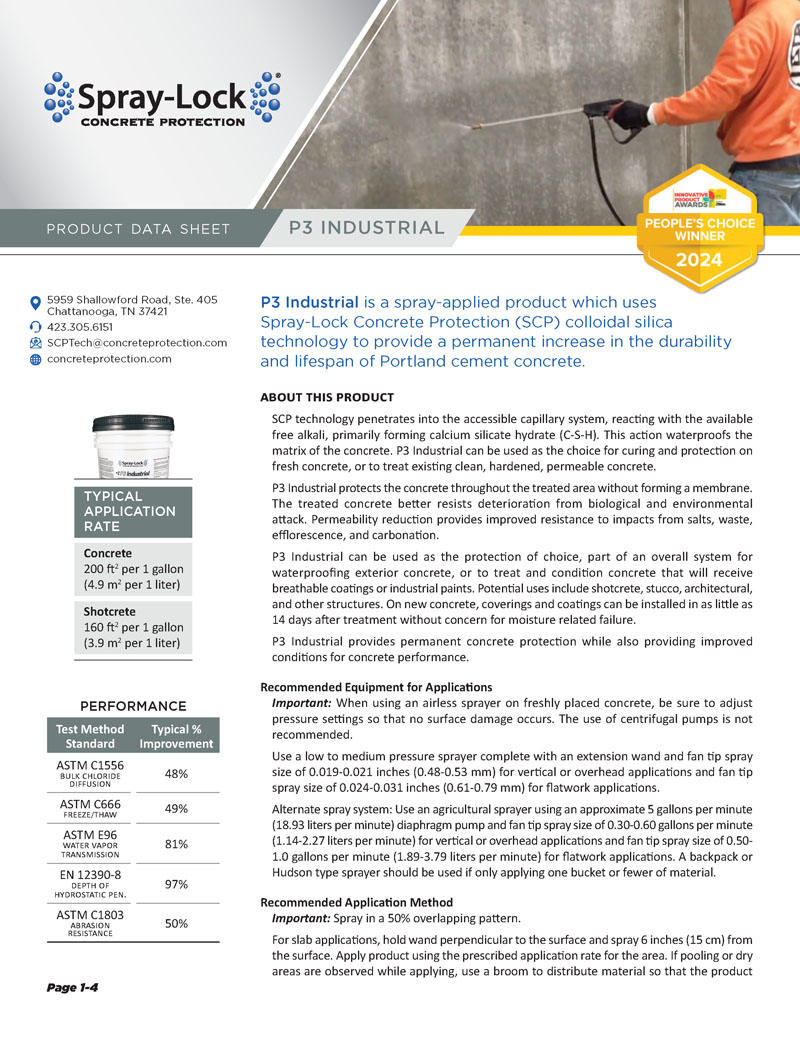 P3 Industrial Product Data Sheet