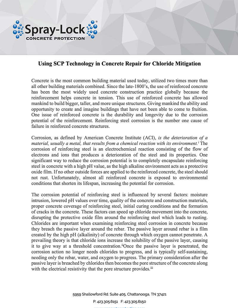 Using SCP Technology in Concrete Repair for Chloride Mitigation